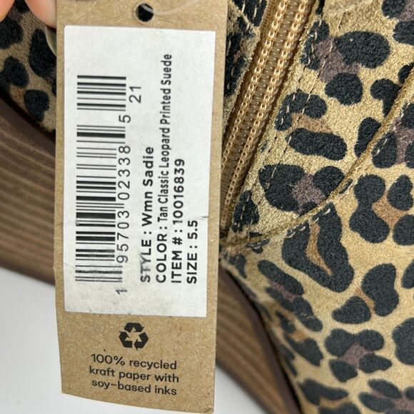 NWT Toms Sadie Suede Wedge Heel Ankle Booties Leopard Print Boots Brown 5.5 NEW - Picture 8 of 11